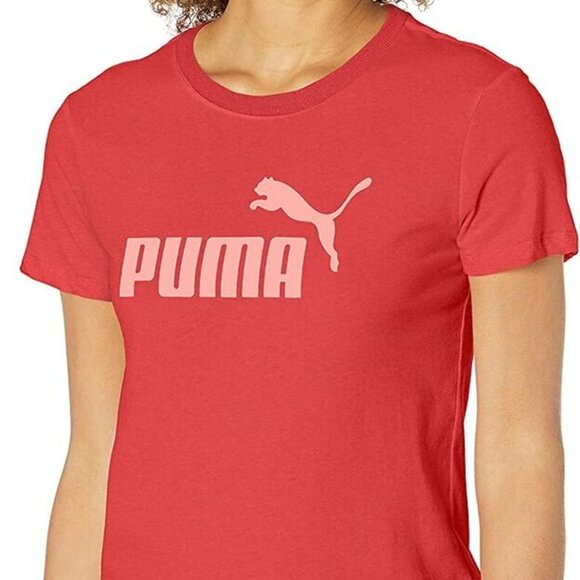 puma logo short sleeve red t-shirt woman size large - Picture 13 of 15